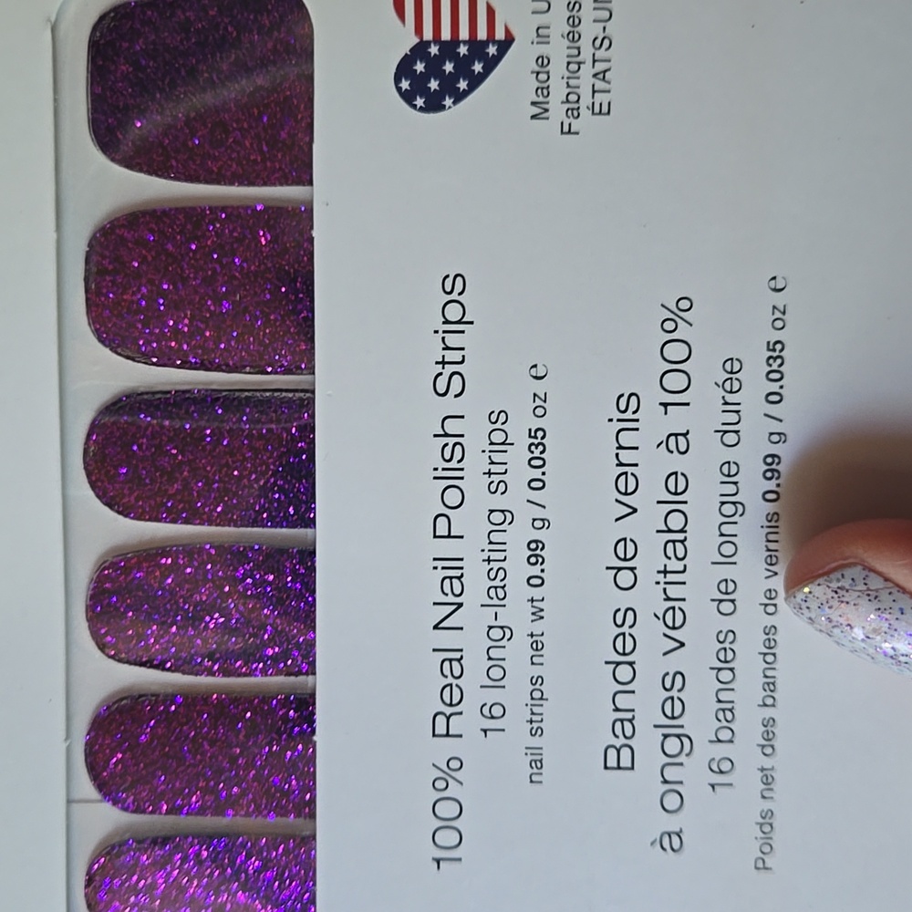 New Color Street Ibiza Nights glitter mix of purple and black nail strips CS#53 - Picture 3 of 4